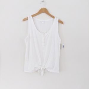 Old navy white tank top with tie (L)